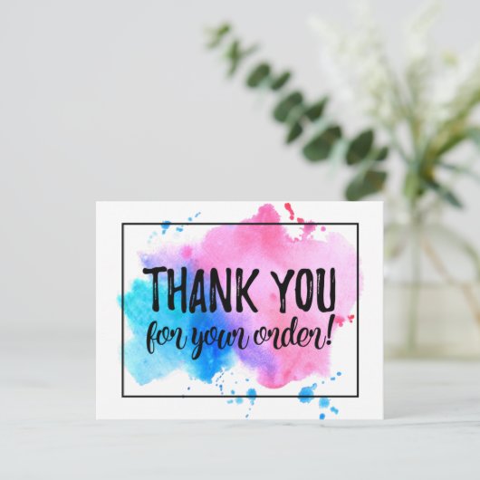 Carte Postale Merci pour votre commande (Debout devant)