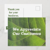 Carte Postale Merci pour votre entreprise Green Leaf (Devant / Derrière)