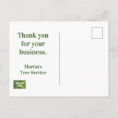 Carte Postale Merci pour votre entreprise Green Leaf (Dos)