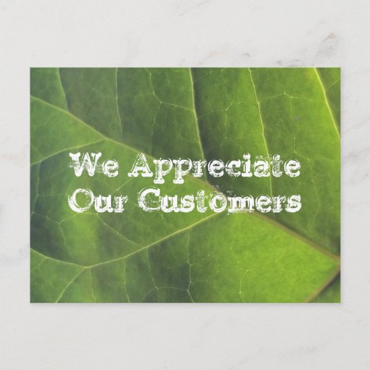 Carte Postale Merci pour votre entreprise Green Leaf (Devant)