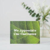 Carte Postale Merci pour votre entreprise Green Leaf (Debout devant)