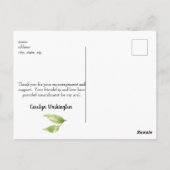 Carte Postale Merci pour votre feuillage d'encouragement (Dos)