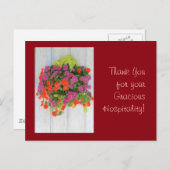 Carte Postale Merci pour votre Gracious Hospitality ! (Devant / Derrière)