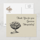 Carte Postale Merci pour votre Gracious Hospitality ! (Devant / Derrière)