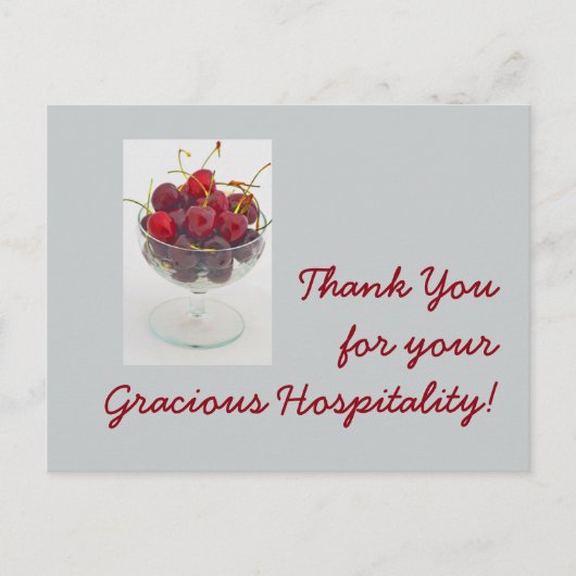 Carte Postale Merci pour votre Gracious Hospitality ! (Devant)