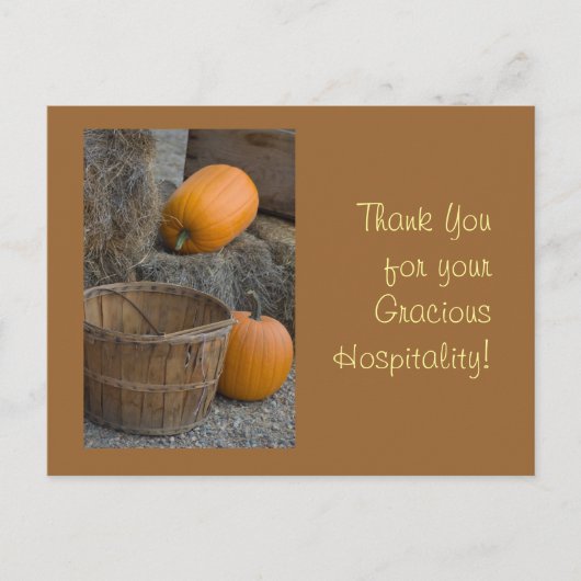 Carte Postale Merci pour votre Gracious Hospitality ! (Devant)