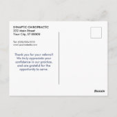 Carte Postale Merci pour votre recommandation 3 Chiropratique (Dos)