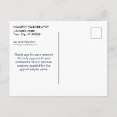 Carte Postale Merci Pour Votre Référence 2 Chiropratique (Dos)
