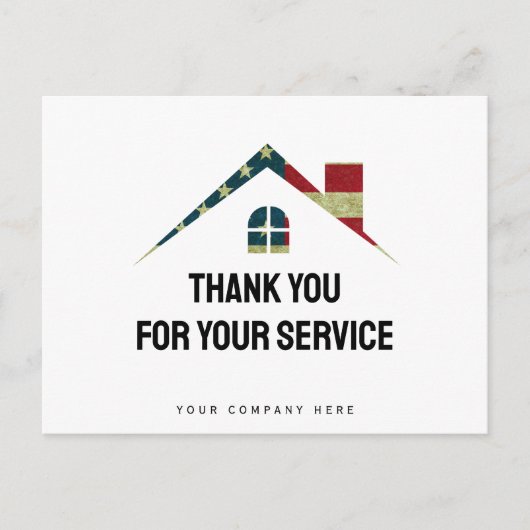 Carte Postale Merci pour votre Service Immobilier Militaire (Devant)