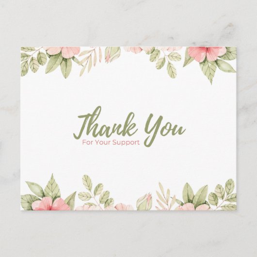 Carte Postale Merci pour votre support (Devant)