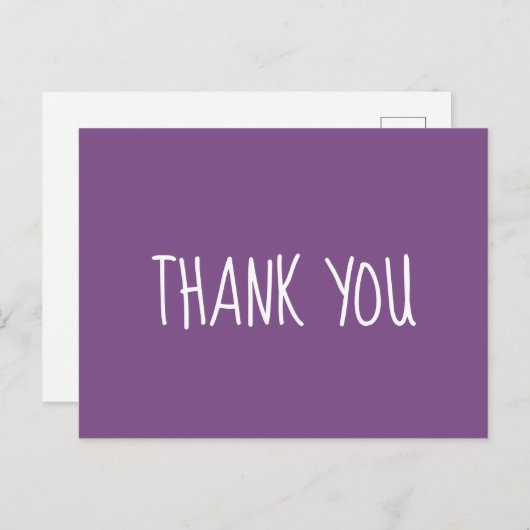 Carte Postale Merci pourpre et blanc (Devant / Derrière)