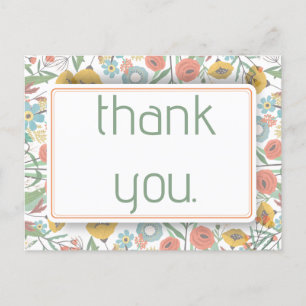 Carte Postale Merci Pretty Garden Poppies Baby shower Floral