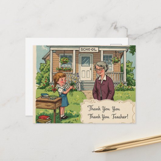 Carte Postale « Merci, Professeur !» (Devant/Arrière en situation)