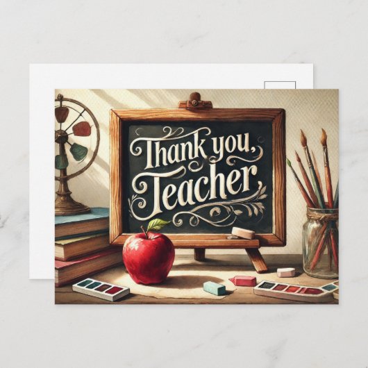 Carte Postale "Merci, Professeur !" (Devant / Derrière)