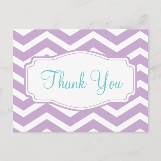 Carte postale Merci Purple Chevron (Devant)