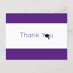 Carte Postale Merci Purple White Bold Graduation