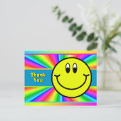 Carte postale Merci Rainbow Smiling Face Emoji (Debout devant)