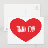 CARTE POSTALE MERCI RED HEART APPRÉCIATION AMOUR AMITIÉ S (Devant / Derrière)