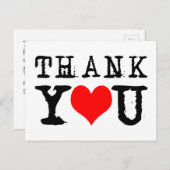 Carte Postale Merci Red Heart personnalisable (Devant / Derrière)