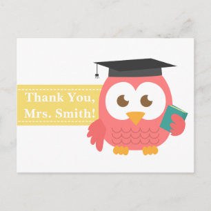 Carte Postale Merci, Remerciement aux Enseignants, Chouette Ense