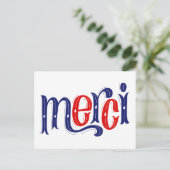 Carte Postale Merci, remerciement français (Debout devant)