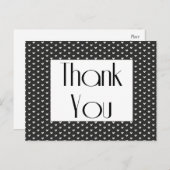 Carte Postale Merci Rétro Coeurs Noir et Blanc Salutation (Devant / Derrière)