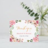 Carte Postale Merci - Romantique chic floral enveloppé (Debout devant)