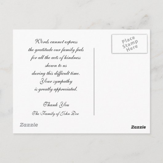 Carte postale Merci rose (Dos)