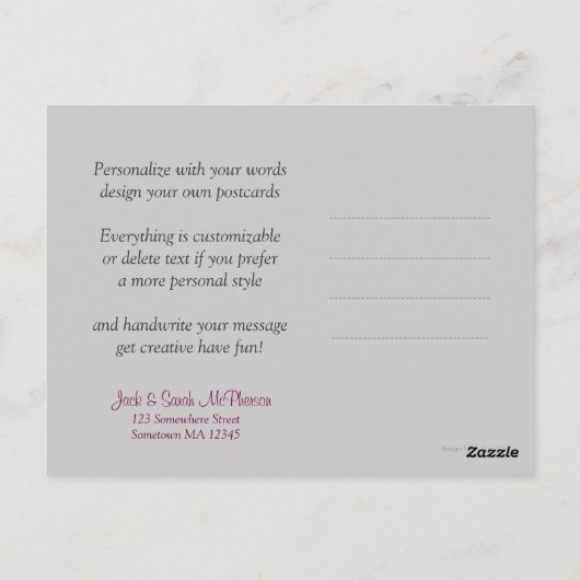 Carte postale Merci rose argent élégant (Dos)