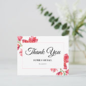 Carte Postale Merci rose blanc Mariage Floral Magnolia (Debout devant)