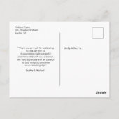 Carte Postale Merci rose blanc Mariage Floral Magnolia (Dos)