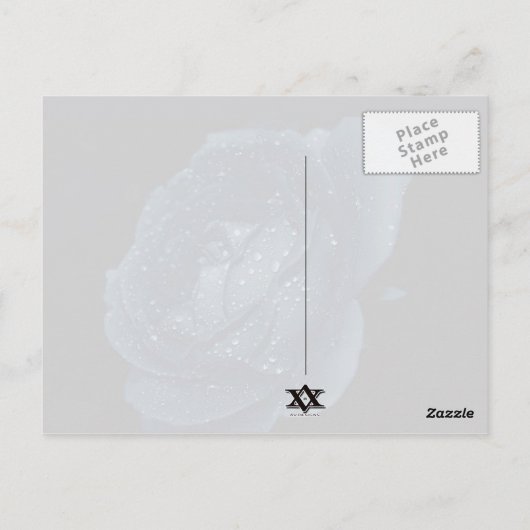 Carte Postale Merci Rose bleu (Dos)