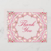 Carte postale Merci Rose Cream Red Hearts (Devant / Derrière)