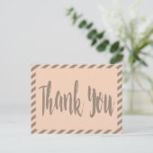 Carte Postale Merci Rose Et Gris Brown (Debout devant)