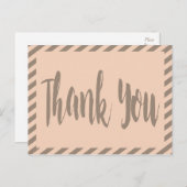 Carte Postale Merci Rose Et Gris Brown (Devant / Derrière)