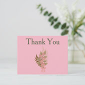 Carte Postale Merci rose et vert Floral (Debout devant)