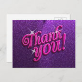 Carte postale Merci rose et violet (Devant / Derrière)