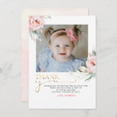 Carte postale Merci rose Floral (Devant / Derrière)