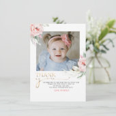 Carte postale Merci rose Floral (Debout devant)