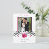 Carte postale Merci rose Gerbera Daisy (Debout devant)