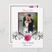 Carte postale Merci rose Gerbera Daisy (Devant / Derrière)