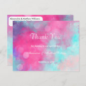 Carte Postale Merci rose lavande turquoise aquarelle  (Devant / Derrière)