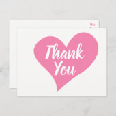 Carte Postale Merci rose Mariage, Fête des mariées (Devant / Derrière)