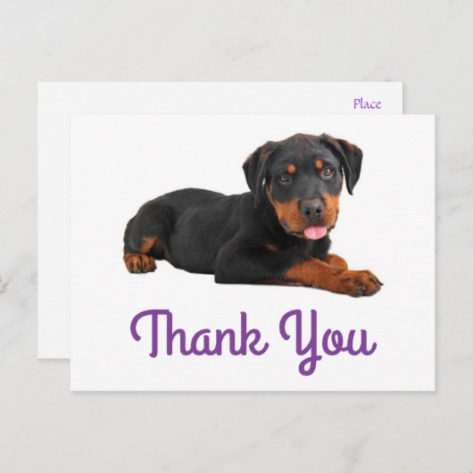 Carte Postale Merci Rottweiler Chien Chien Chien Chien Salutatio (Devant / Derrière)