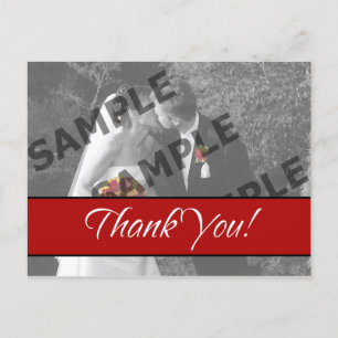 Carte postale Merci rouge