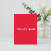 Carte Postale Merci, rouge blanc (Debout devant)