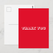 Carte Postale Merci, rouge blanc (Devant / Derrière)