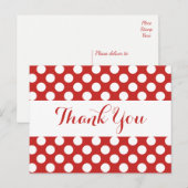 Carte Postale Merci Rouge Bourgogne et Pois blancs (Devant / Derrière)
