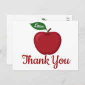 Carte Postale Merci rouge Bourgogne Pomme Rustique Mariage Party (Devant / Derrière)