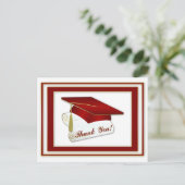Carte postale Merci rouge diplômée (Debout devant)